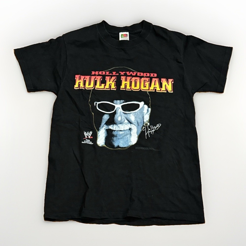 Vintage WWF Wrestling Hollywood Hulk Hogan T-shirt Men's Medium Big Face Rare